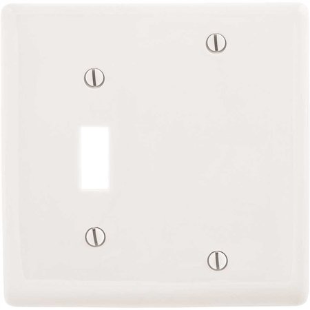 HUBBELL WIRING 2-Gang White Toggle and Blank Wall Plate P113W